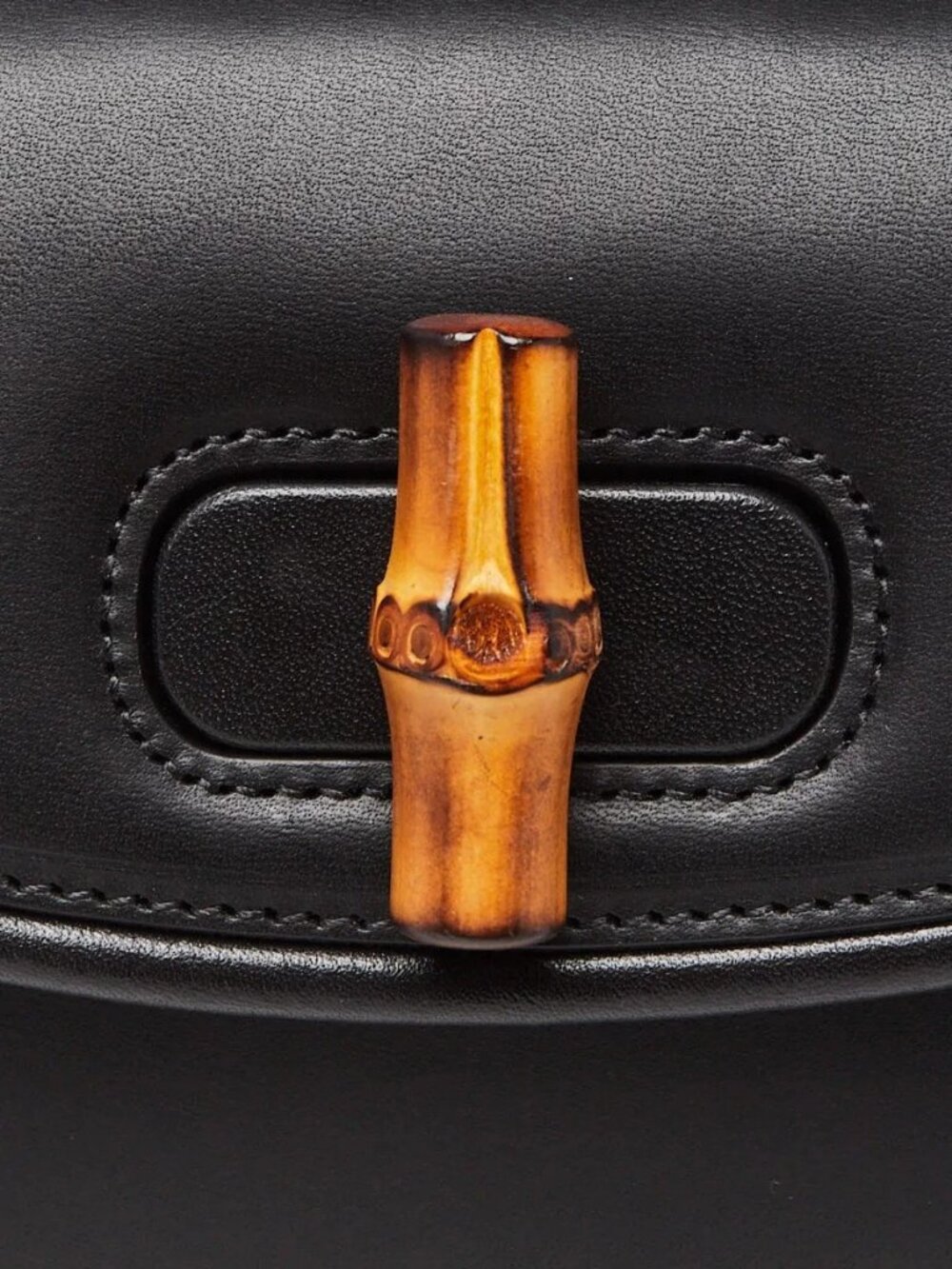 Gucci Black Smooth Leather Bamboo 1947 Mini Belt Bag - Picture 7 of 11
